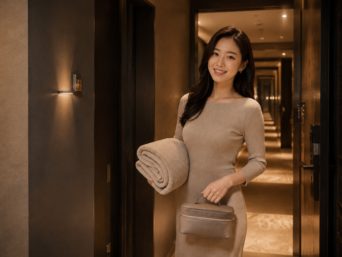 성남 미금 방문 홈케어 일정을 준비하는 젊은 성인 한국 여성 관리사